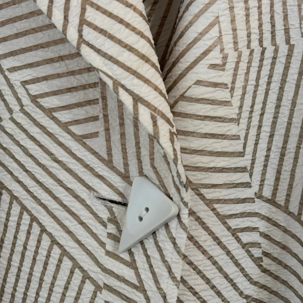 IC by Connie K Blazer Geometric Textured Single Button Jacket Large USA Made - Picture 7 of 10